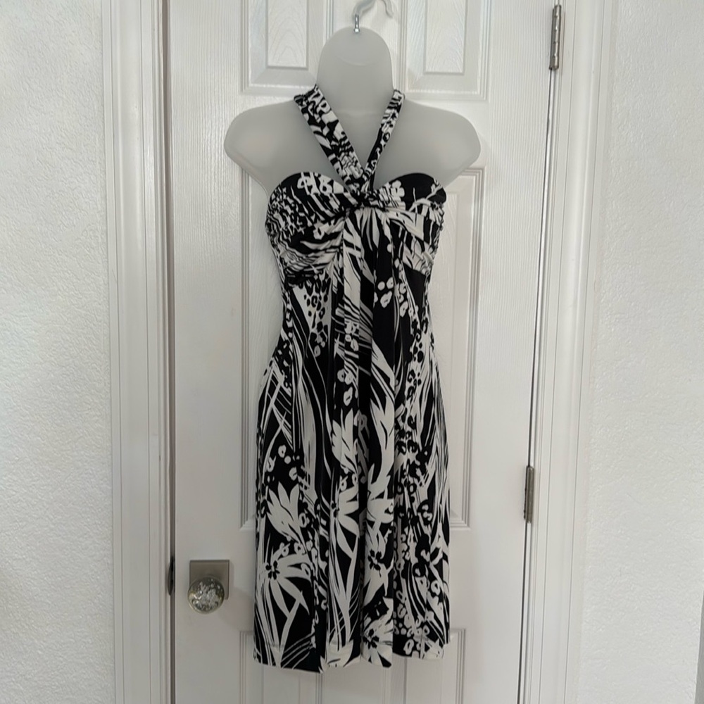 Soma sundress can be worn off shoulders with a halter or you can tie in front of